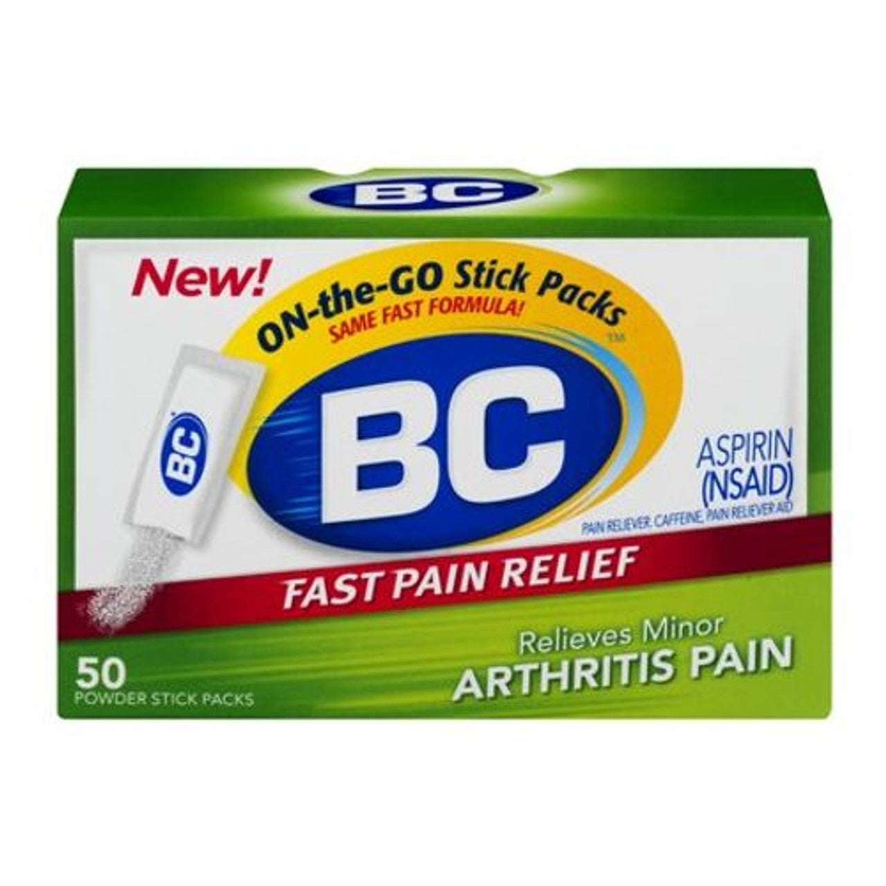 Bc Arthritis Fast Pain Relief On the Go Powder Stick Packs - 50 Ea