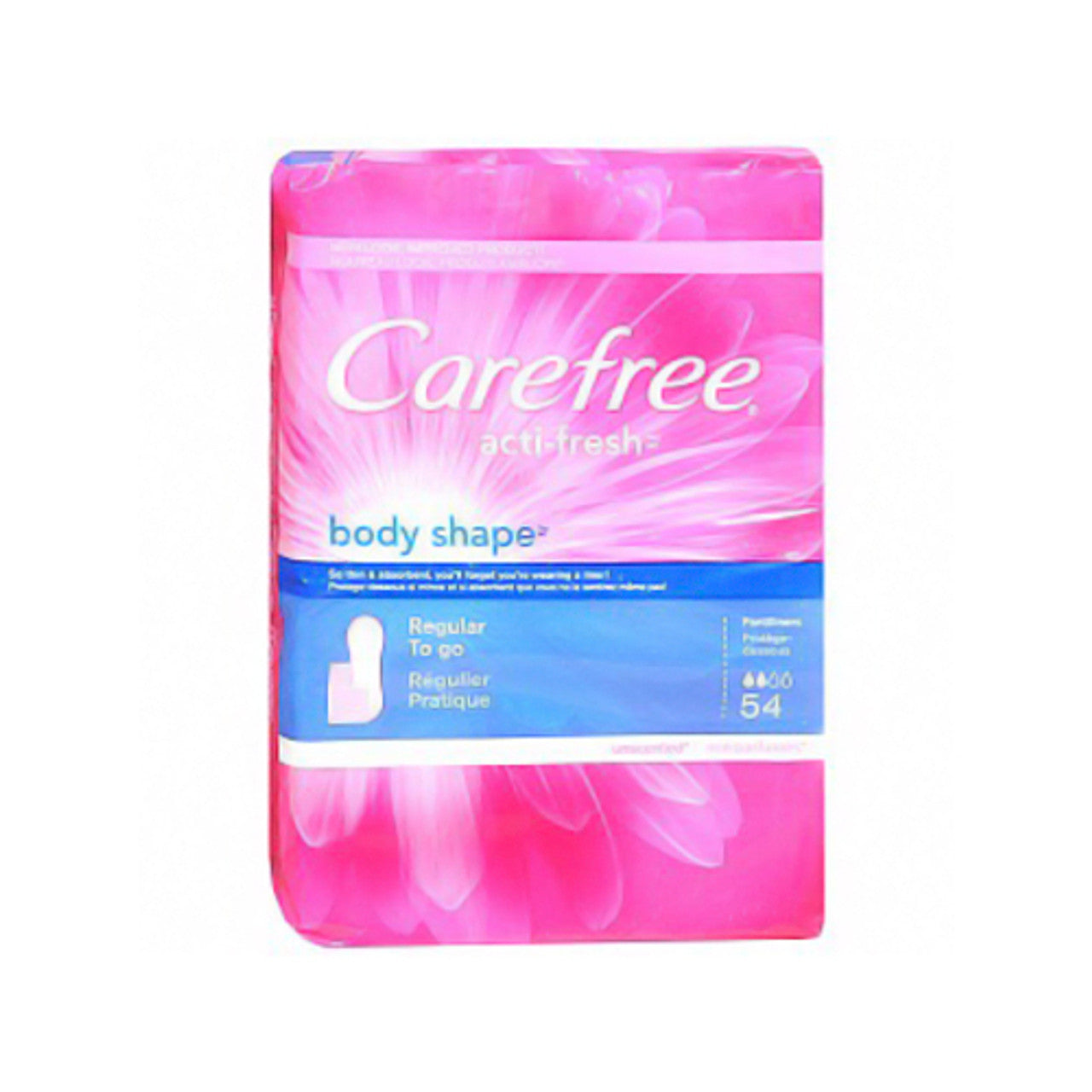 Carefree Body Shape Pantiliners Unscented, Regular - 54 Ea, 8 Pack