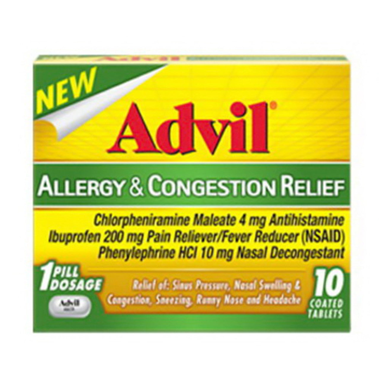 Advil Allergy And Congestion Relief Tablets - 10 Ea