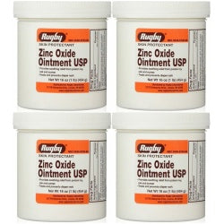 Zinc Oxide 20% Skin Protectant Ointment for Diaper Rash, Chaffed Skin 1 Lb. Jar  Pack of 4