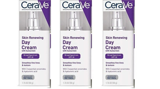 BL Cerave Skin Renewing Day Cream With Sunscreen Spf 30 1.76oz - Pack of 3
