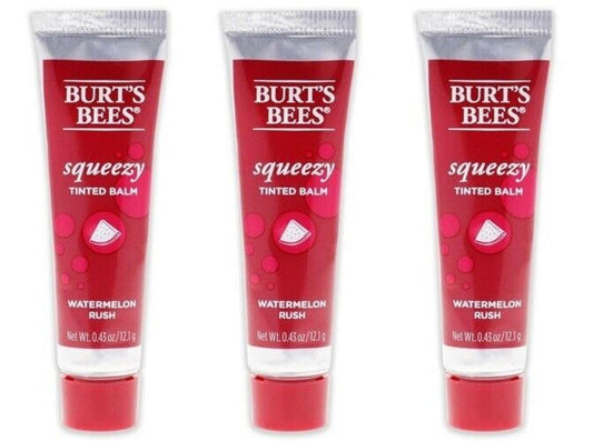 BL Burts Bees Tinted Lip Balm Squeezy Watermelon Rush (3 Pieces)