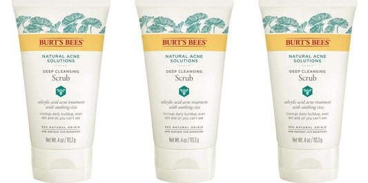 BL Burts Bees Natural Acne Solutions Deep Cleansing Scrub 4oz - Pack of 3