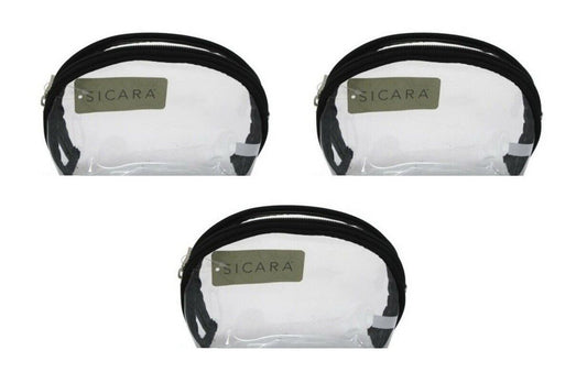 BL Sicara Clear Cosmetic Bag Oval Purse (4.75X6X2) - Pack of 3