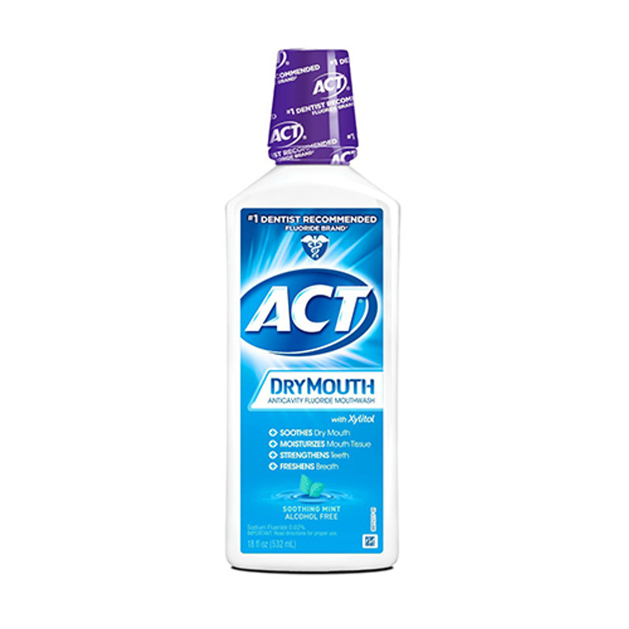 Act Total Care Dry Mouth AnticaVitamins y Fluoride Rinse, Soothing Mint - 18 Oz