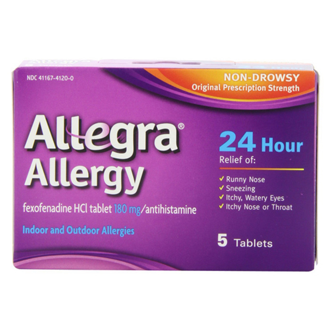 Allegra 24 Hour Allergies Relief Fexofenadine 180 Mg Tablets - 5 Ea