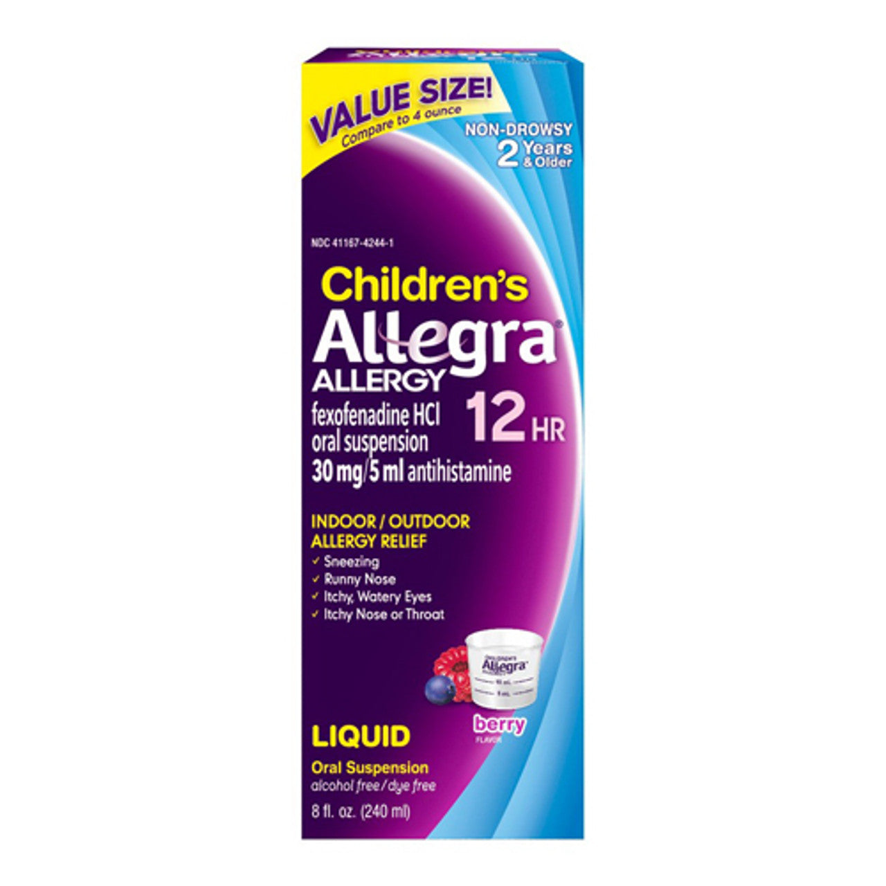 Allegra Allergy Relief Berry Syrup For Children - 8 Oz