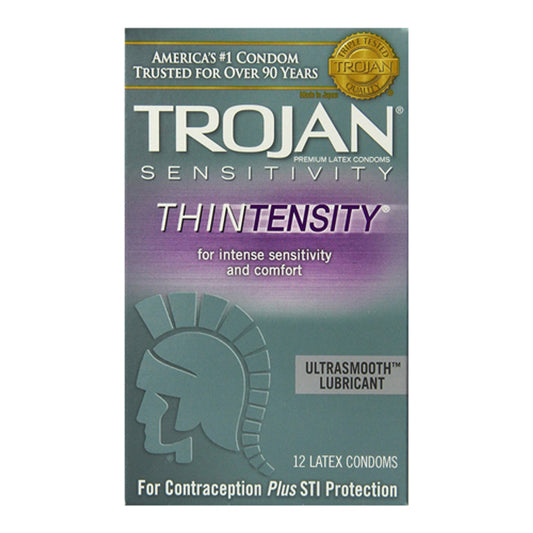 Trojan Lubricated Latex Ultrasmooth Condoms, Thintensity - 12 Ea/Pack, 4 Pack